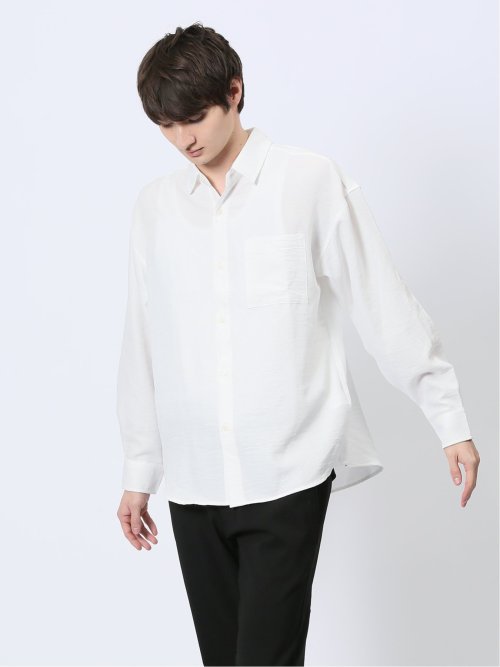 テックリネン レギュラーカラー長袖シャツ