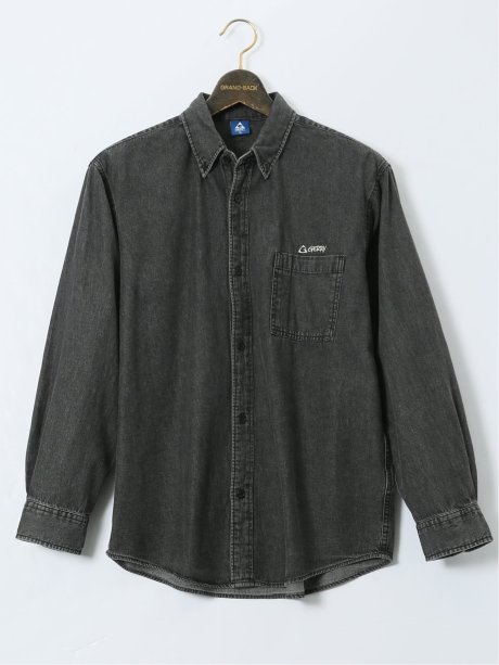 【大きいサイズ】ジェリー/GERRY 綿デニム ボタンダウン長袖シャツ