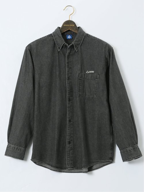 【大きいサイズ】ジェリー/GERRY 綿デニム ボタンダウン長袖シャツ