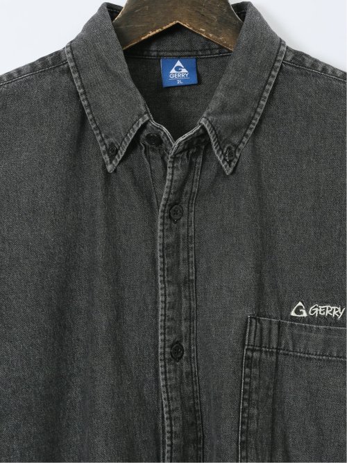 【大きいサイズ】ジェリー/GERRY 綿デニム ボタンダウン長袖シャツ