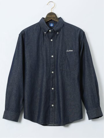 【大きいサイズ】ジェリー/GERRY 綿デニム ボタンダウン長袖シャツ