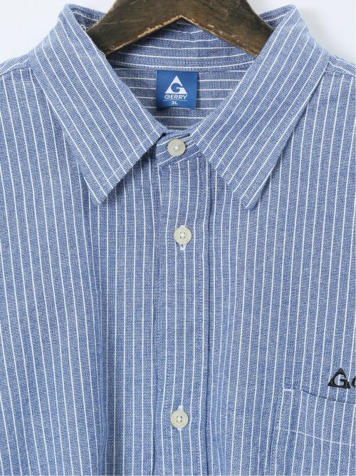 【大きいサイズ】ジェリー/GERRY 綿パナマ レギュラーカラー長袖シャツ