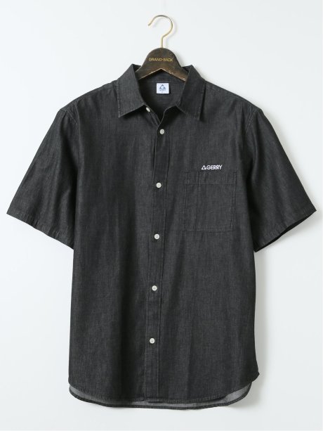 【大きいサイズ】ジェリー/GERRY デニム レギュラーカラー 半袖 シャツ