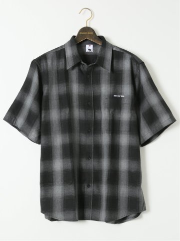 【大きいサイズ】レッドキャプガール/RED CAP GIRL オンブレチェック レギュラーカラー半袖シャツ