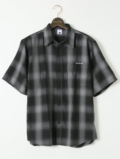 【大きいサイズ】レッドキャプガール/RED CAP GIRL オンブレチェック レギュラーカラー半袖シャツ