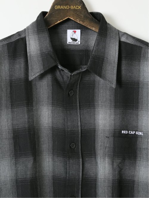 【大きいサイズ】レッドキャプガール/RED CAP GIRL オンブレチェック レギュラーカラー半袖シャツ