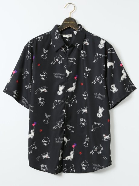 【大きいサイズ】キャンディーファンタジー/CANDY FANTASY 接触冷感 総柄 半袖シャツ