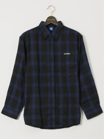【大きいサイズ】ジェリー/GERRY オンブレチェック レギュラーカラー長袖シャツ