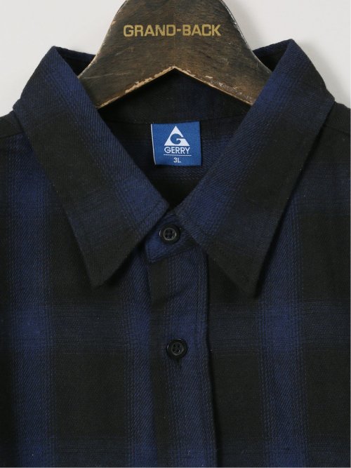 【大きいサイズ】ジェリー/GERRY オンブレチェック レギュラーカラー長袖シャツ