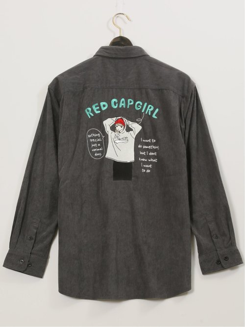【大きいサイズ】レッドキャプガール/RED CAP GIRL コーデュロイ レギュラーカラー長袖シャツ