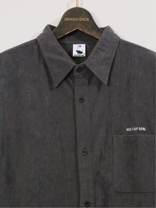 【大きいサイズ】レッドキャプガール/RED CAP GIRL コーデュロイ レギュラーカラー長袖シャツ