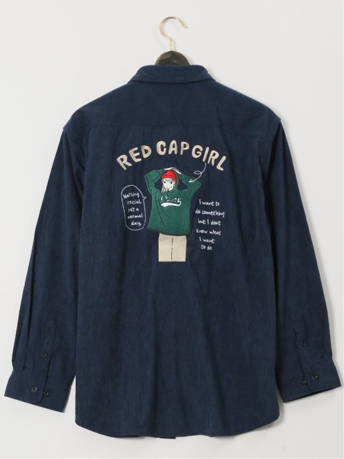 【大きいサイズ】レッドキャプガール/RED CAP GIRL コーデュロイ レギュラーカラー長袖シャツ