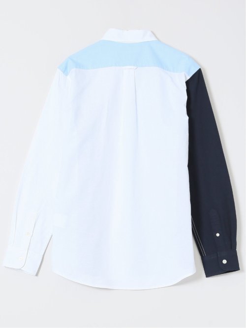 【WEB限定】綿オックス切替 レギュラーカラー長袖シャツ