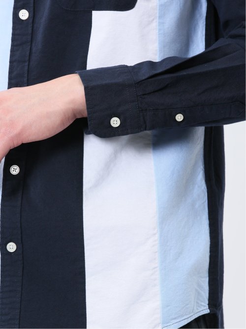 【WEB限定】綿オックス切替 レギュラーカラー長袖シャツ