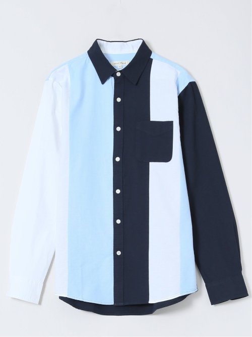 【WEB限定】綿オックス切替 レギュラーカラー長袖シャツ
