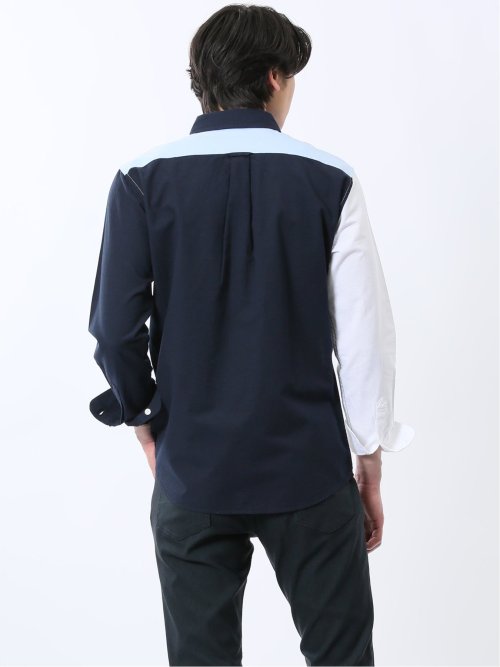 【WEB限定】綿オックス切替 レギュラーカラー長袖シャツ