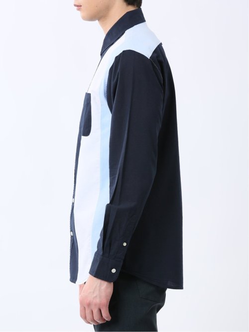 【WEB限定】綿オックス切替 レギュラーカラー長袖シャツ