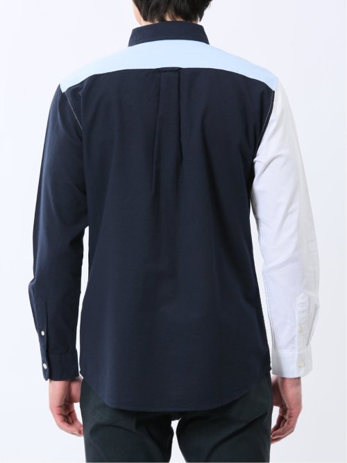 【WEB限定】綿オックス切替 レギュラーカラー長袖シャツ