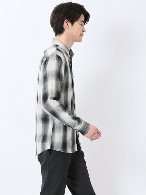 【WEB限定】オンブレーチェック レギュラーカラー長袖シャツ