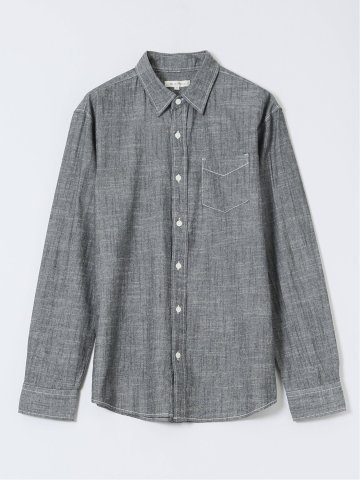 【WEB限定】綿ダンガリー レギュラーカラー長袖シャツ
