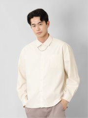 レーヨン混 ネックレス付 長袖BIGシャツ