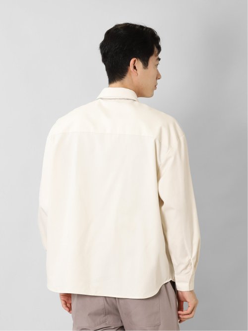 レーヨン混 ネックレス付 長袖BIGシャツ