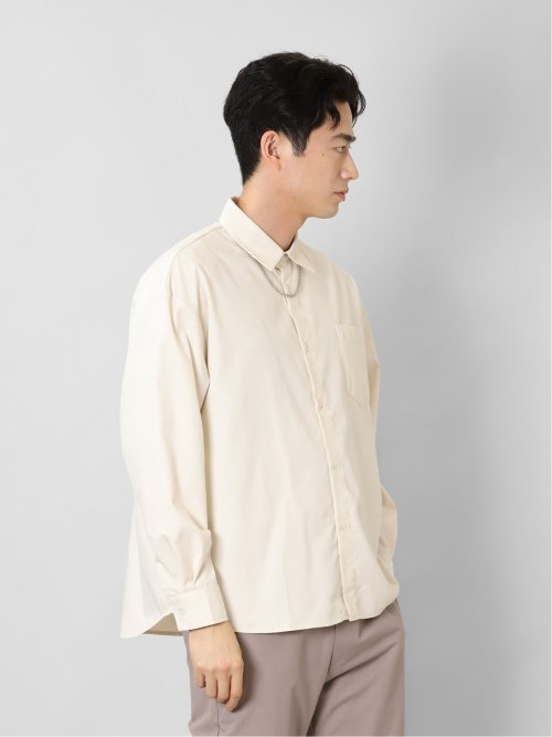 レーヨン混 ネックレス付 長袖BIGシャツ