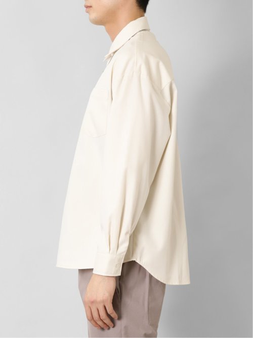 レーヨン混 ネックレス付 長袖BIGシャツ