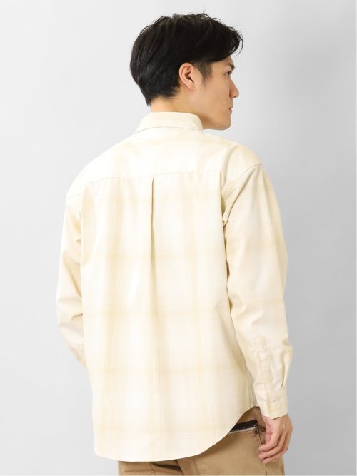 レーヨン混 チェック柄 長袖BIGシャツ