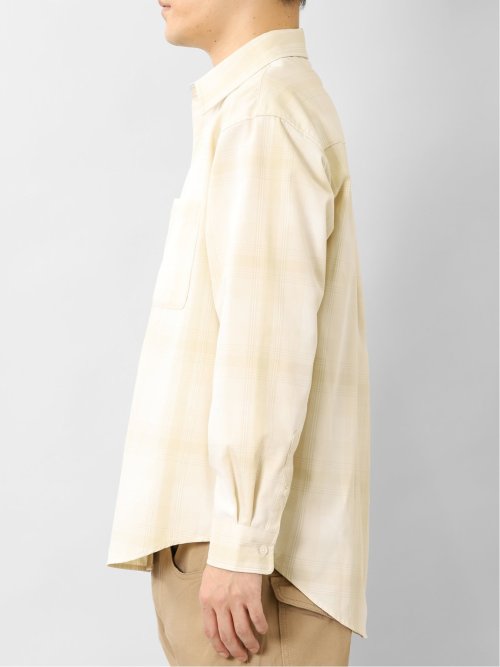 レーヨン混 チェック柄 長袖BIGシャツ