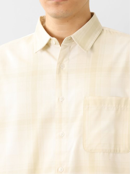 レーヨン混 チェック柄 長袖BIGシャツ