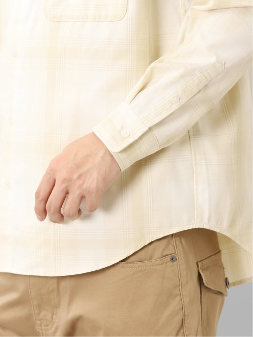 レーヨン混 チェック柄 長袖BIGシャツ