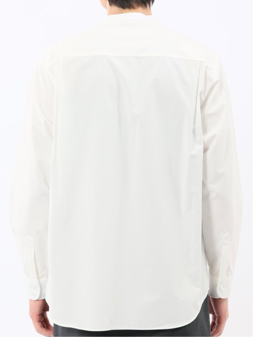 コットンタイプライター バンドカラー長袖シャツ