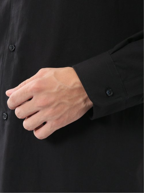 コットンタイプライター バンドカラー長袖シャツ