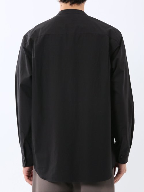 コットンタイプライター バンドカラー長袖シャツ