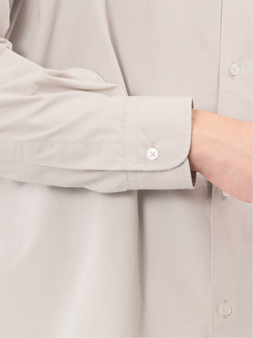 コットンタイプライター バンドカラー長袖シャツ