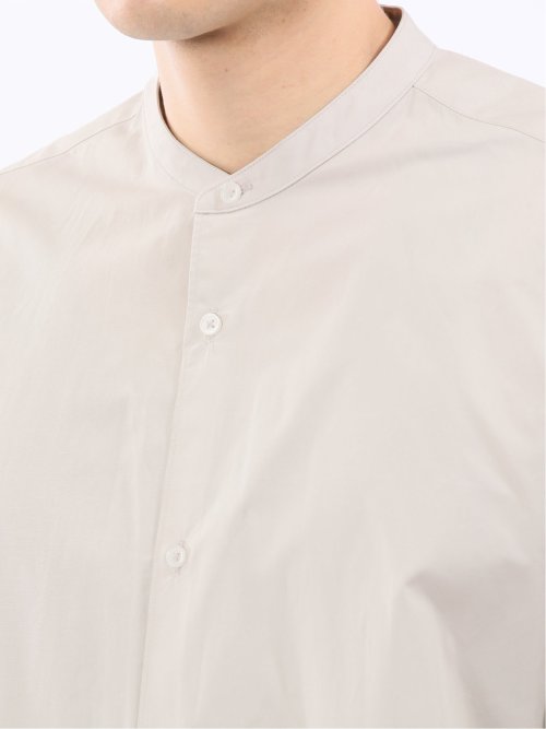 コットンタイプライター バンドカラー長袖シャツ