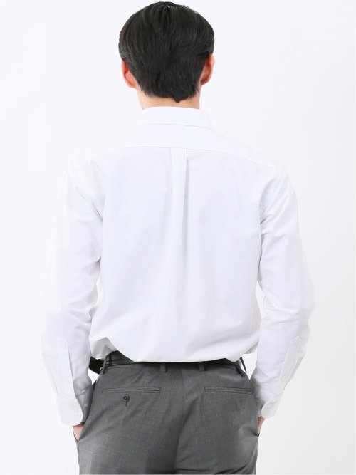 綿混オックス ボタンダウン長袖シャツ