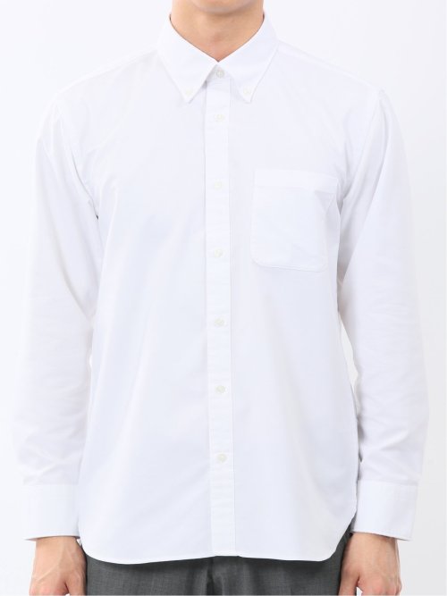 綿混オックス ボタンダウン長袖シャツ