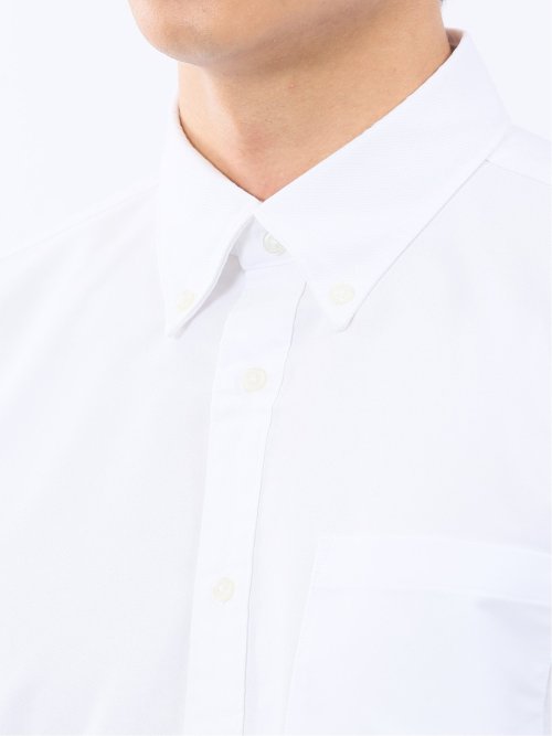 綿混オックス ボタンダウン長袖シャツ