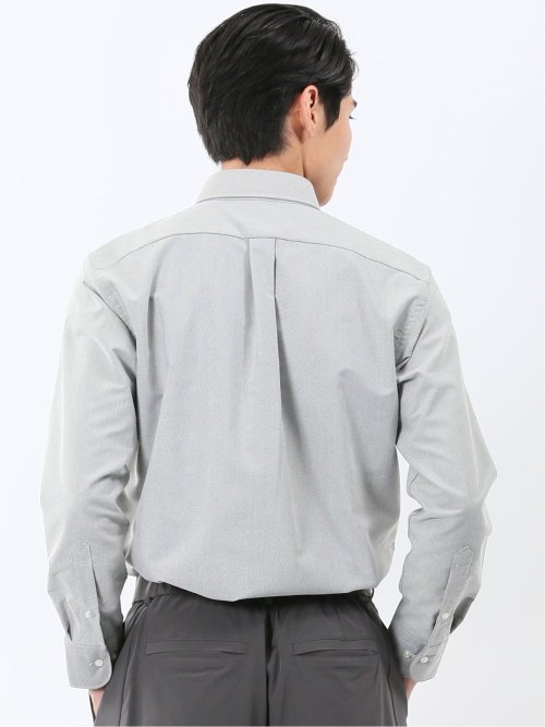 綿混オックス ボタンダウン長袖シャツ