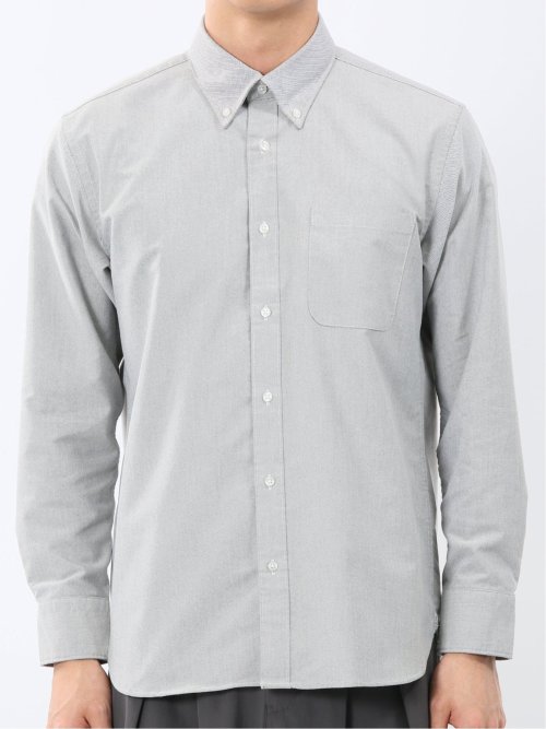 綿混オックス ボタンダウン長袖シャツ