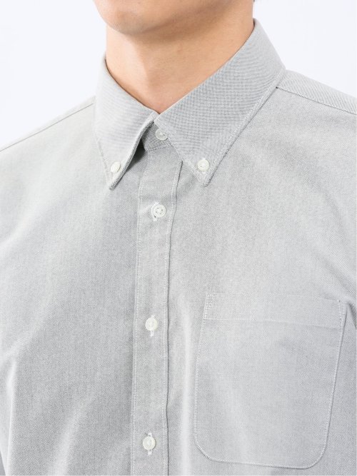 綿混オックス ボタンダウン長袖シャツ