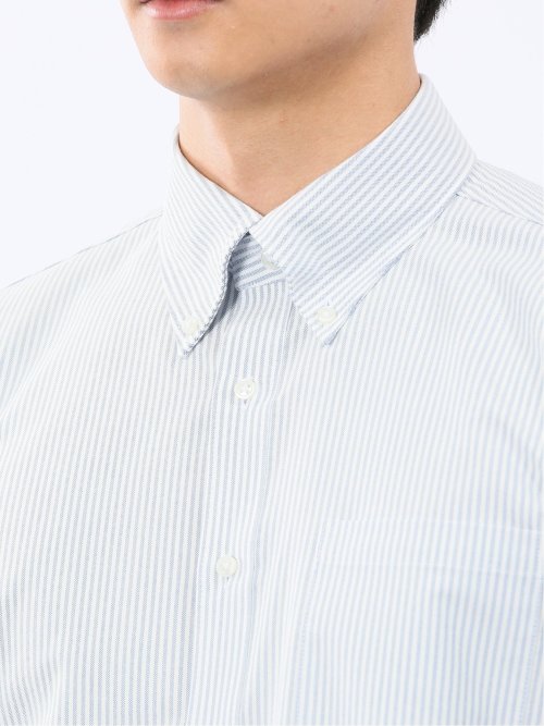 綿混オックス ボタンダウン長袖シャツ