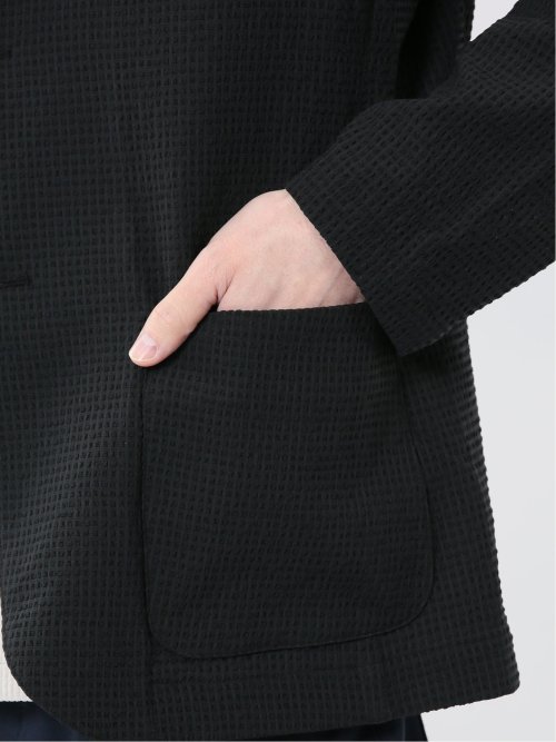 ドットエア サッカーチェック 2ボタン シャツジャケット