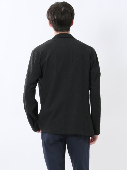 ドットエア サッカーチェック 2ボタン シャツジャケット