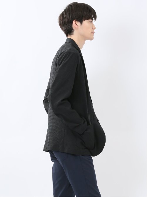 ドットエア サッカーチェック 2ボタン シャツジャケット