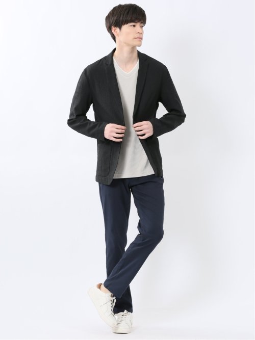 ドットエア サッカーチェック 2ボタン シャツジャケット