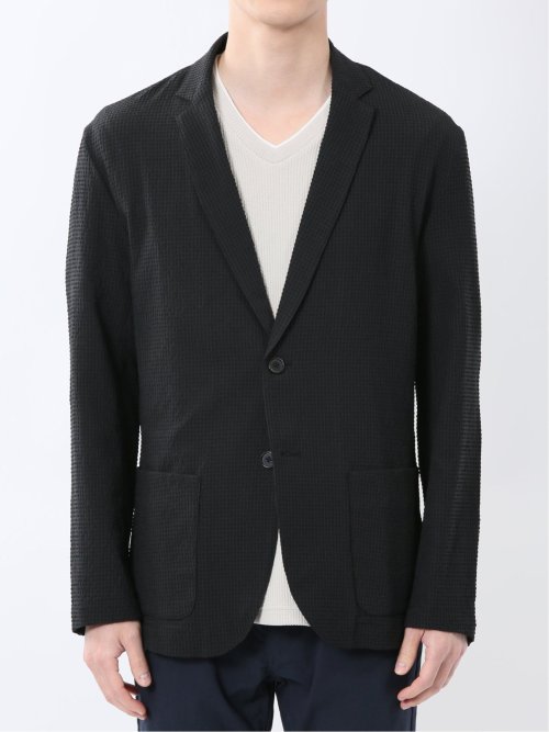 ドットエア サッカーチェック 2ボタン シャツジャケット