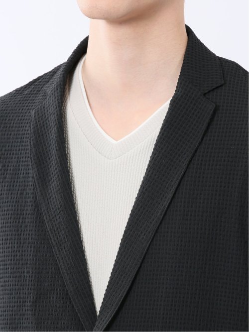 ドットエア サッカーチェック 2ボタン シャツジャケット